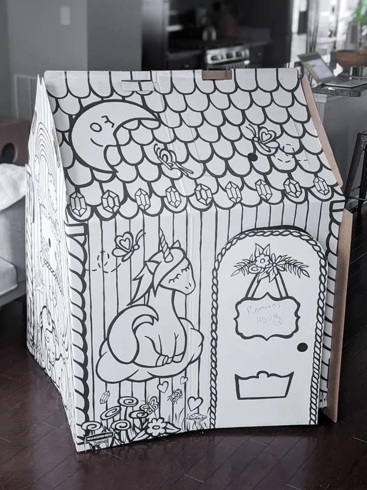 cardboard colorable playhouse