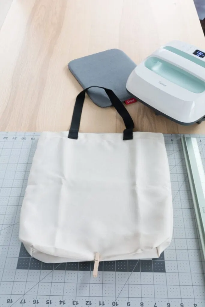 blank tote bag before pressing