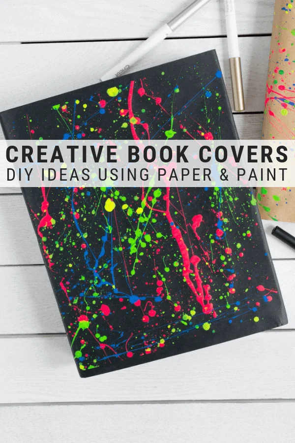 pinnable graphic showing Creative DIY Book Cover Ideas Using Paint including text overlay