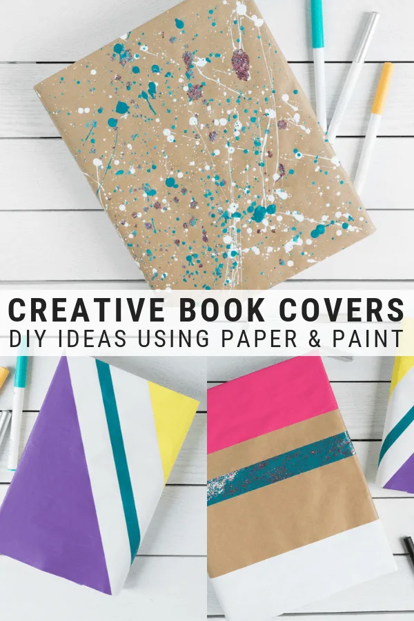 pinnable graphic showing Creative DIY Book Cover Ideas Using Paint including text overlay