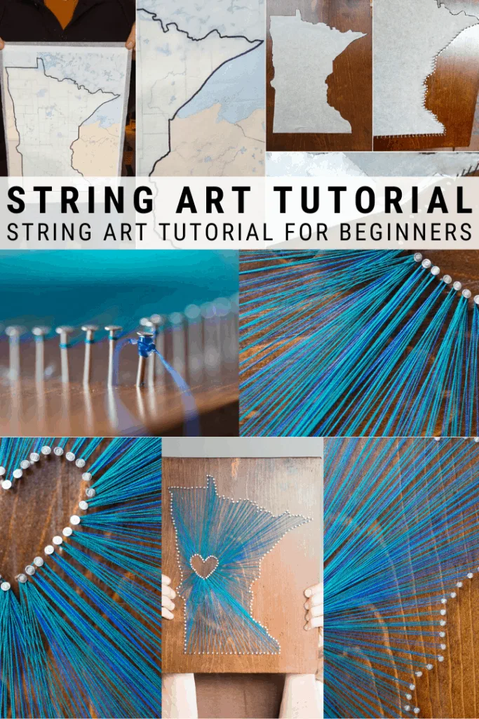 pinnable graphic with text overlay about how to make string art for beginners
