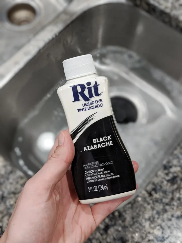 bottle of black Rit Dye