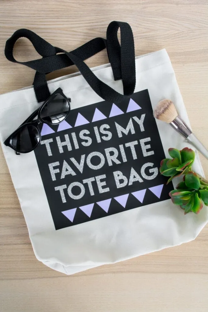 finished layered iron-on vinyl tote bag