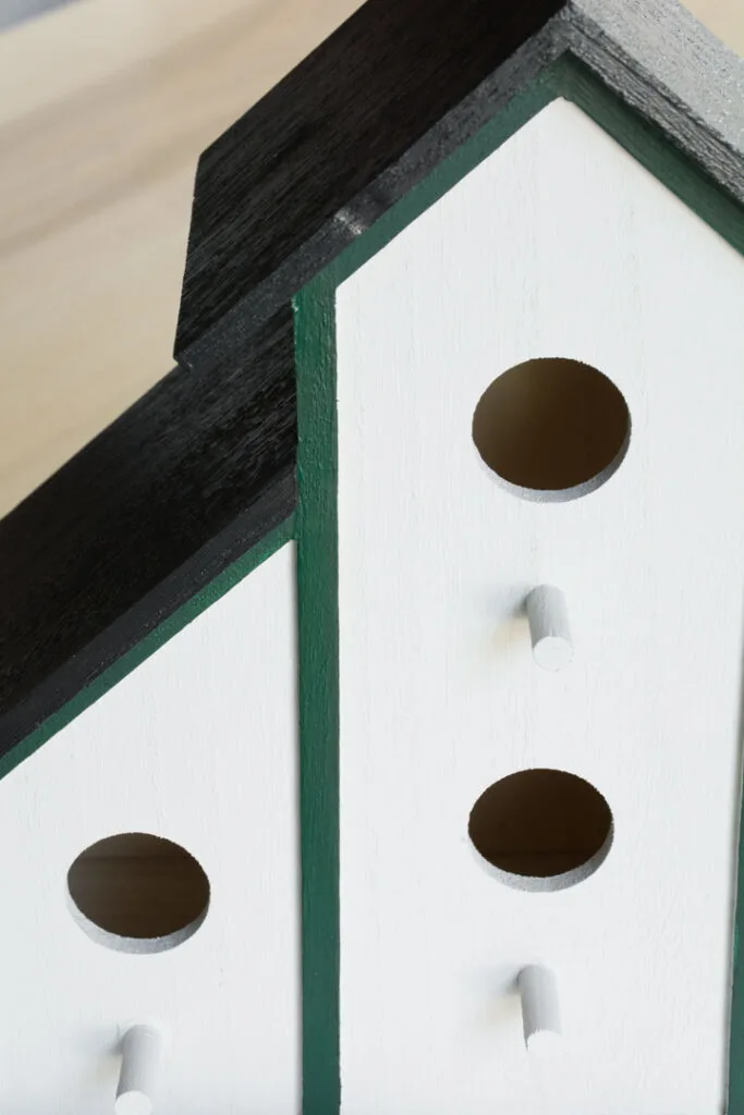 painting a wooden birdhouse