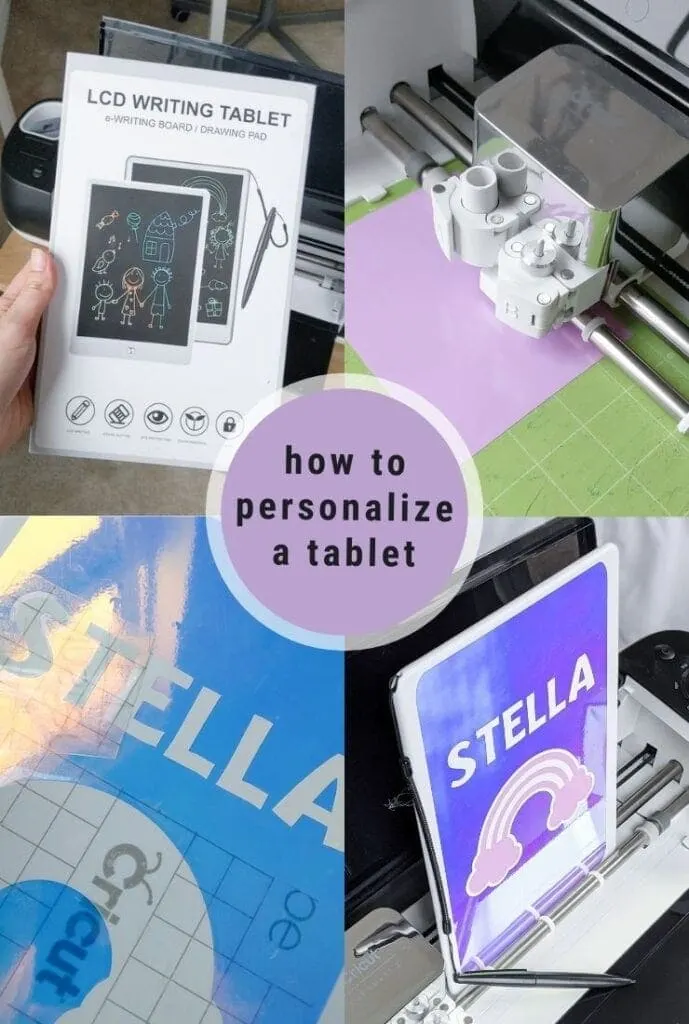 pinnable graphic about how to personalize a tablet including images of the process
