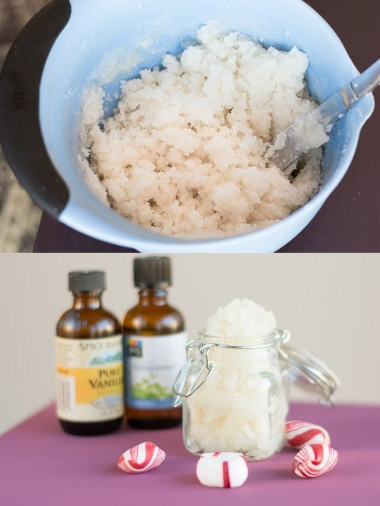how to make peppermint and vanilla sugar scrub