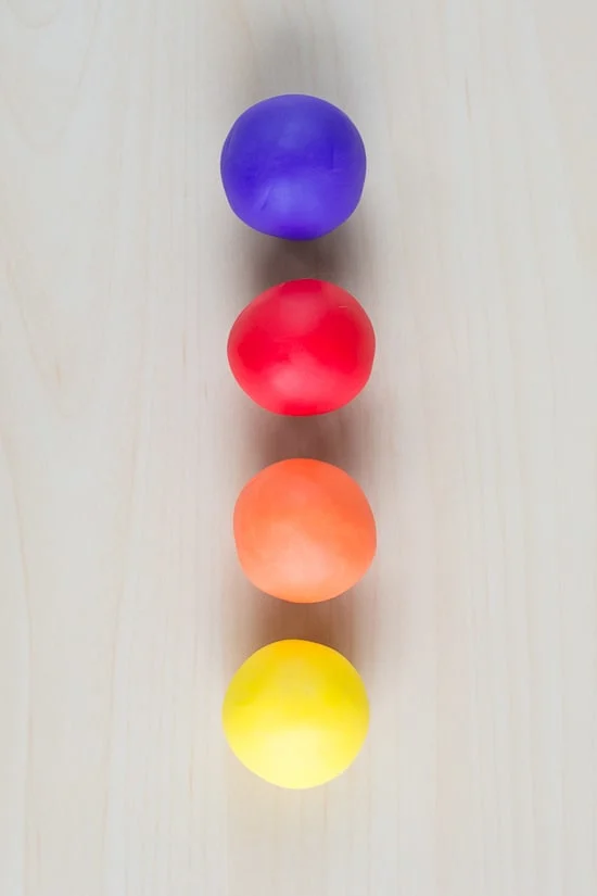 balls of colorful clay