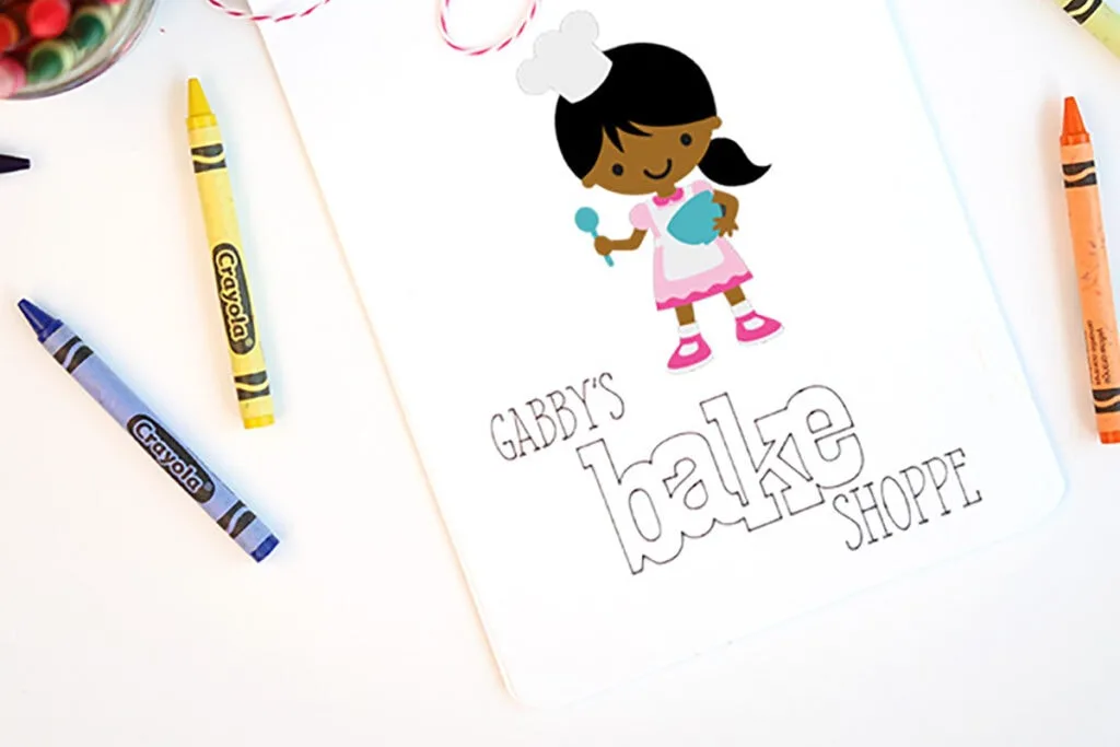 personalized kids coloring book using a Cricut machine