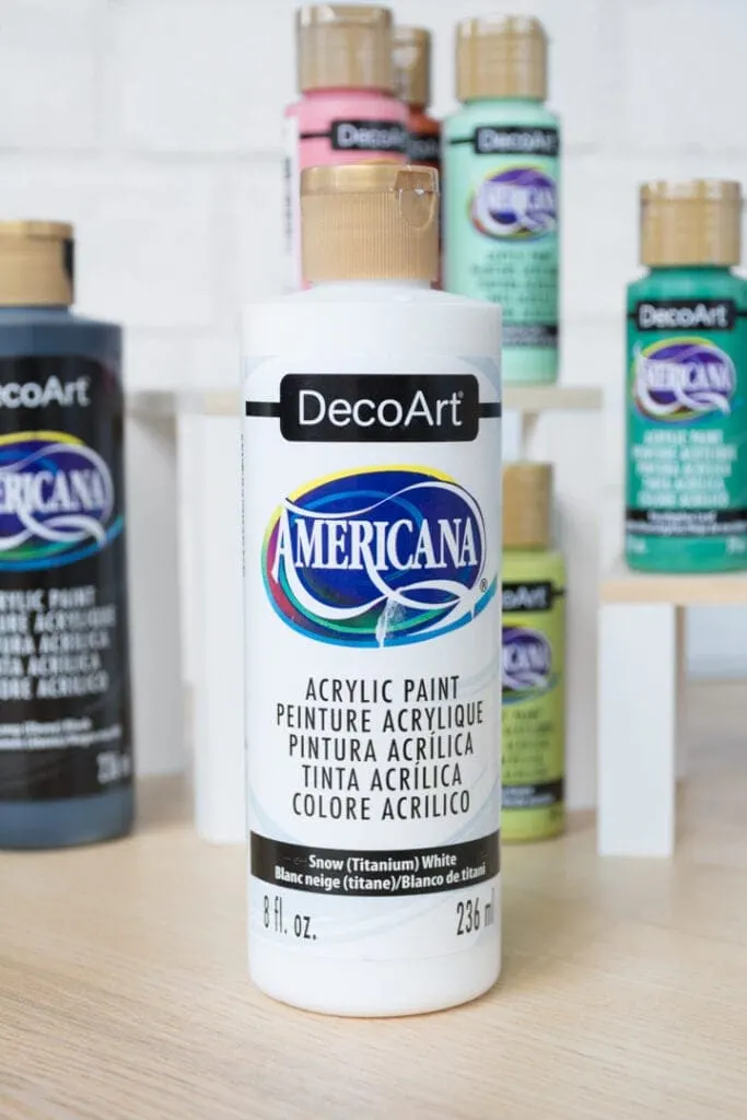 bottle of white decoart americana paint