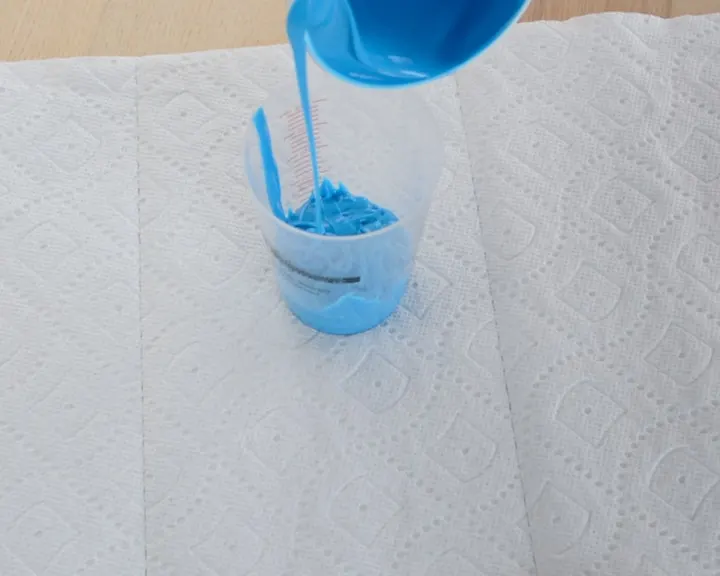 mixing a two-part liquid silicone mixture