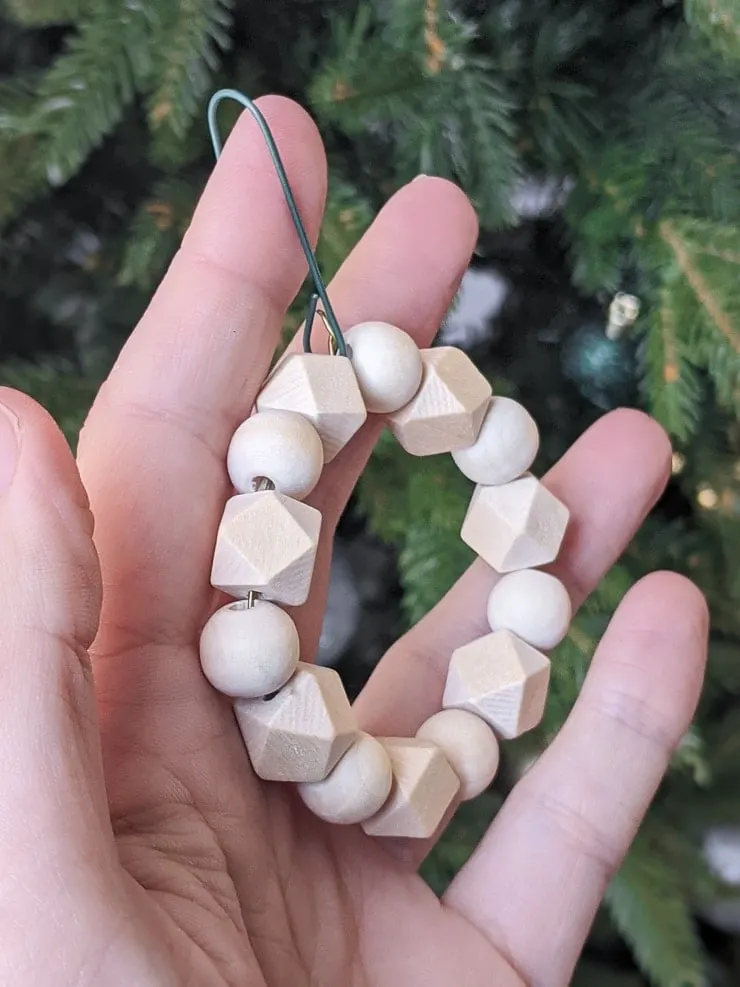 DIY wood bead ornament 