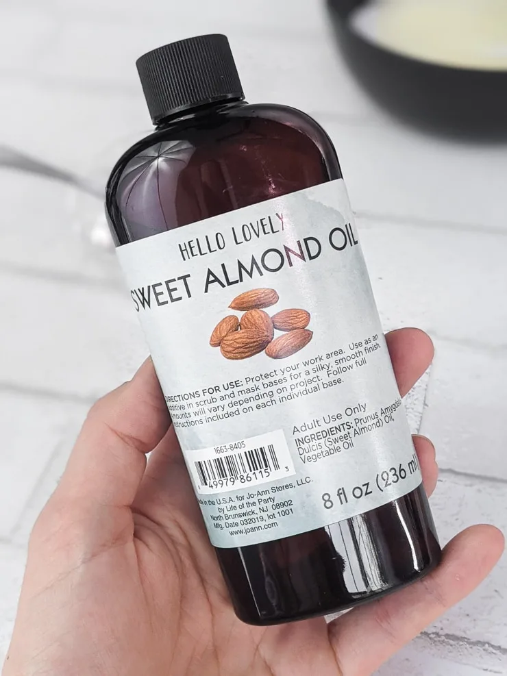 sweet almond oil bottle