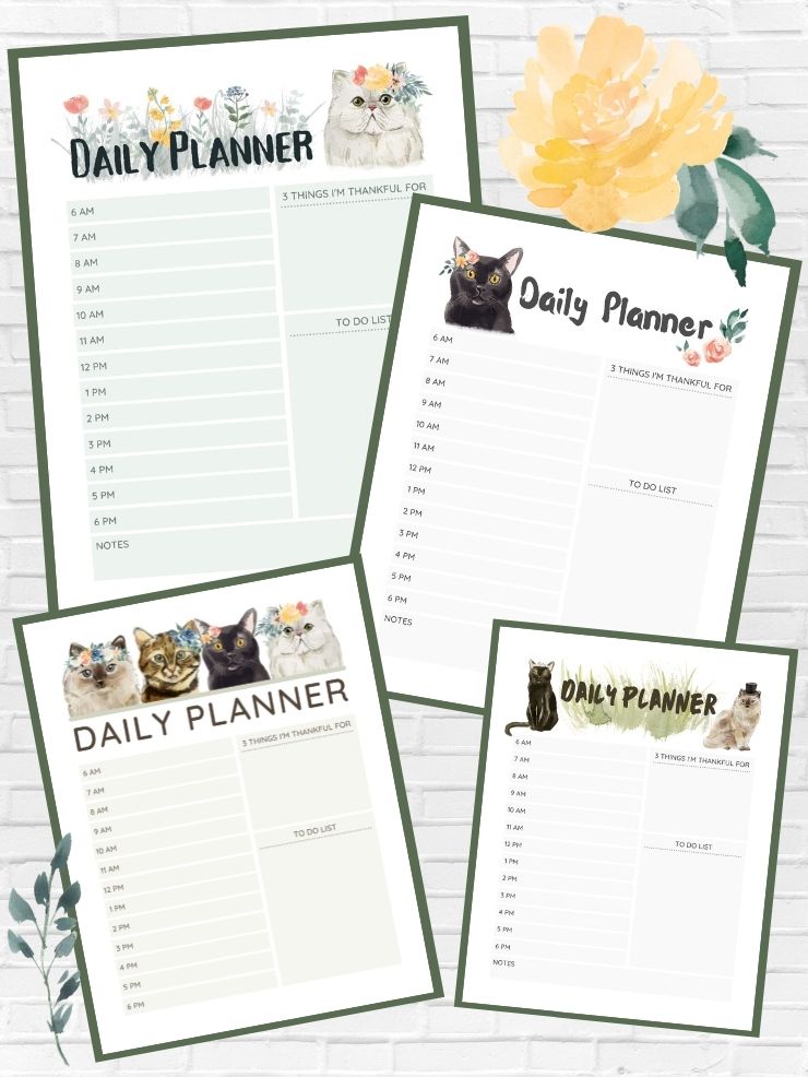 free printable daily planners with time slots to do list notes and more