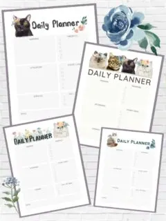 images of printable daily planner pages in a collage