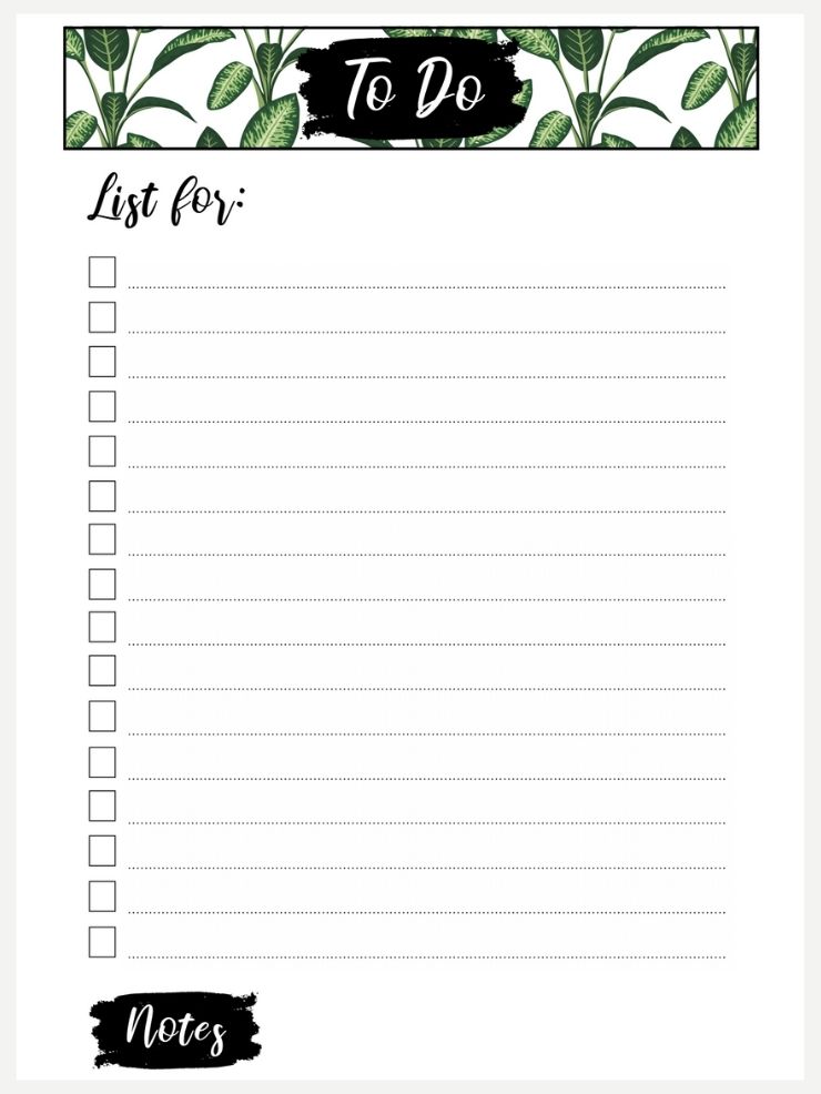 Free Printable To Do Lists To Get Organized Instant Download