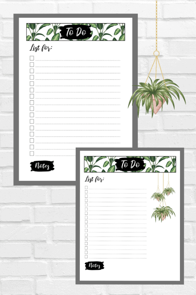 pinnable graphic about free printable to do lists including photos of the lists