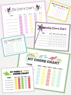 Free Printable Weekly Chore Charts collage