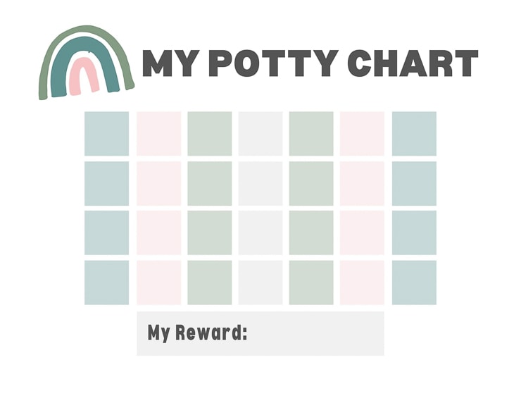 rainbow-themed blank potty sticker chart
