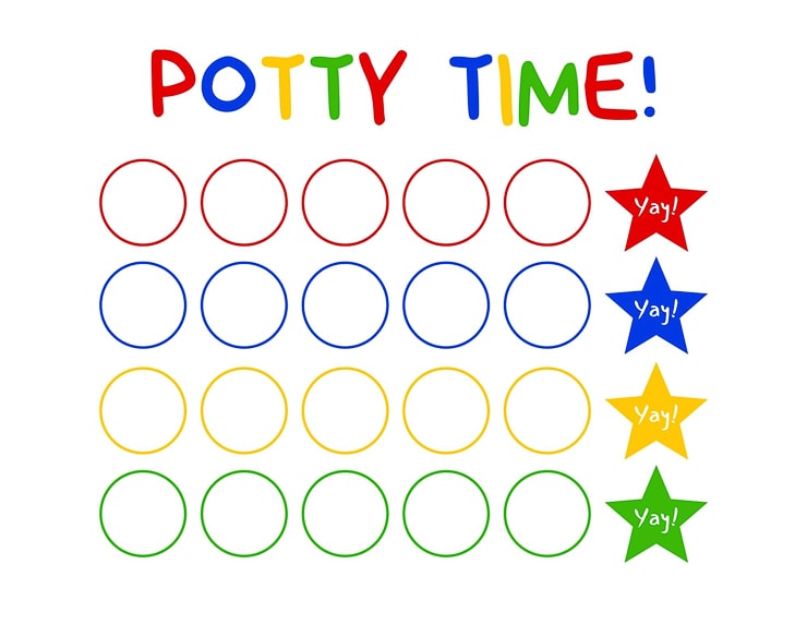 simple free printable potty training sticker chart 