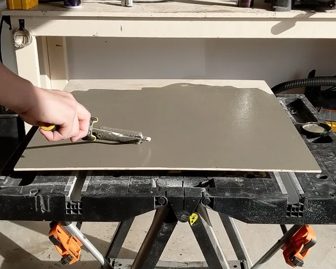 painting a piece of plywood