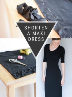 Learn how to hem a maxi dress using a sewing machine or using no sewing at all. Shortening a maxi dress is easy with just a few steps.