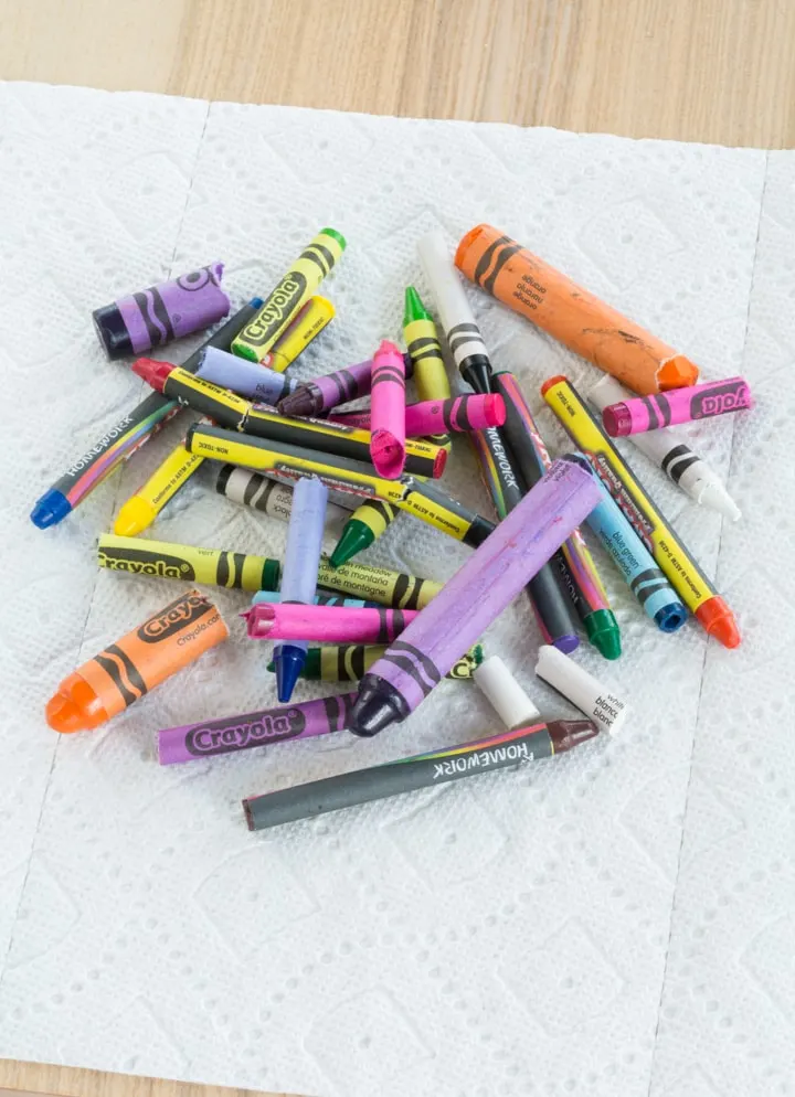 broken crayons on a table