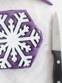 DIY silicone mold with a snowflake shape in it