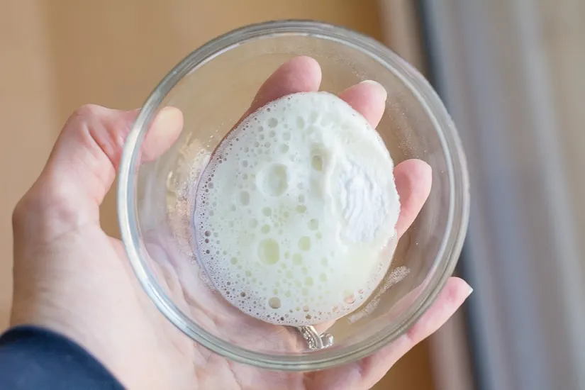 lemon juice and baking soda in a small bowl