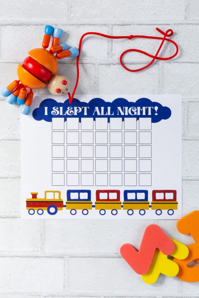 Free printable sleep chart template for stickers—instant download!