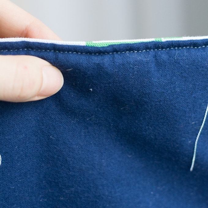 sewing a french seam along the edges