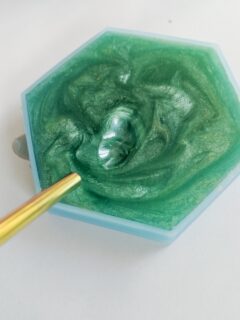 resin in a silicone mold