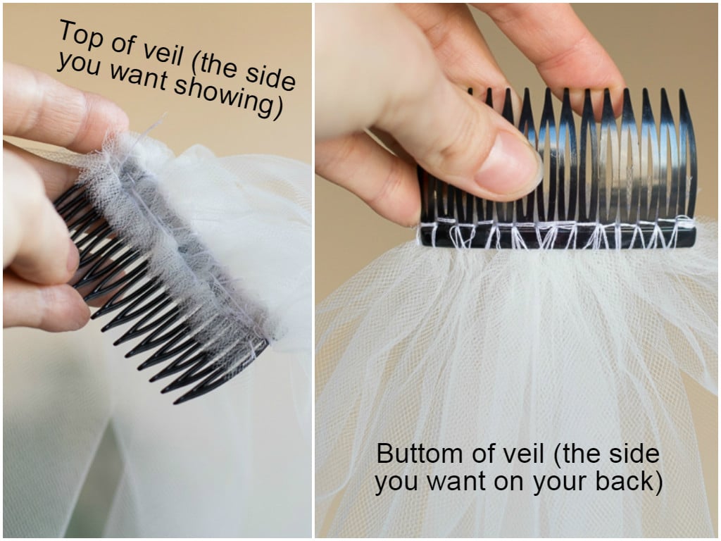 How to attach a bridal veil to a comb