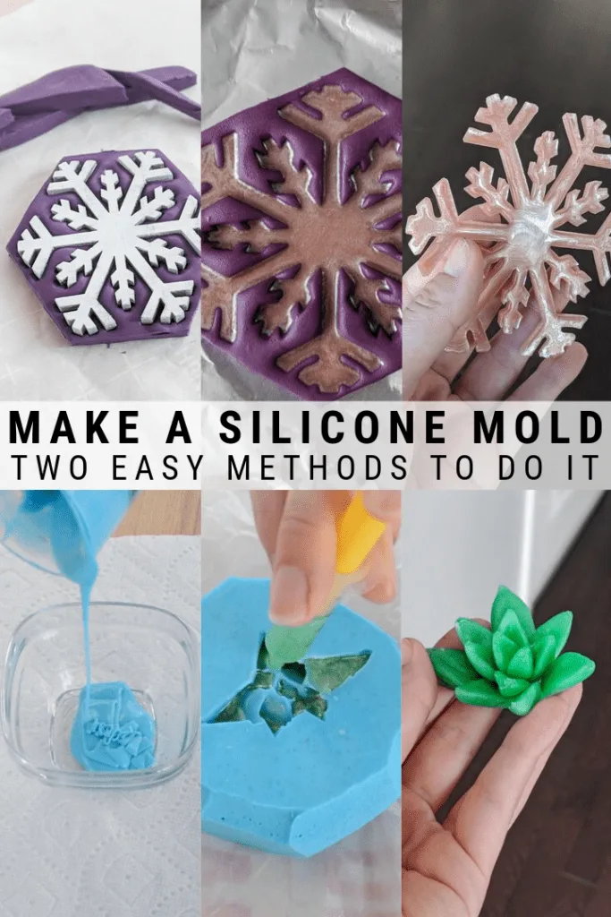 pinnable graphic about two easy ways to make a silicone mold