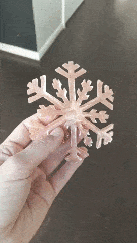 GIF showing the finished resin snowflake