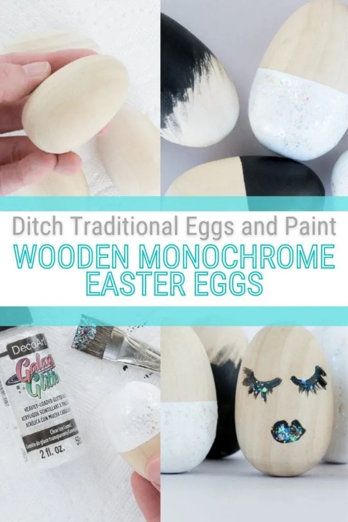 pinnable graphic about modern easter egg decorating ideas with images and text overlay