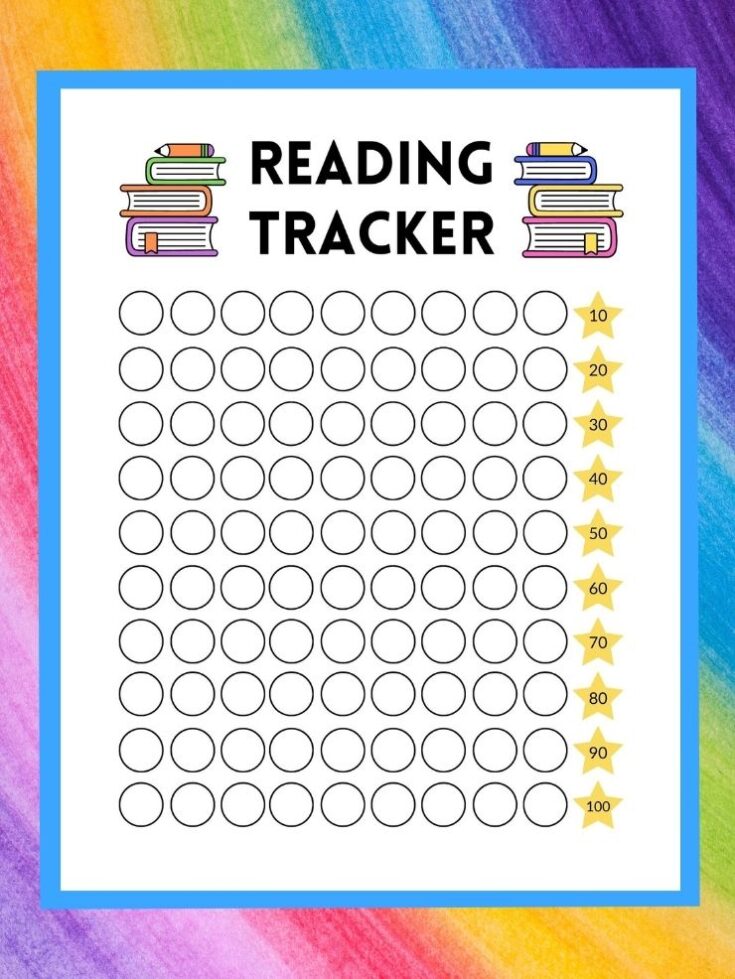 6 book tracker printables for kids with options for 100 1 000 books