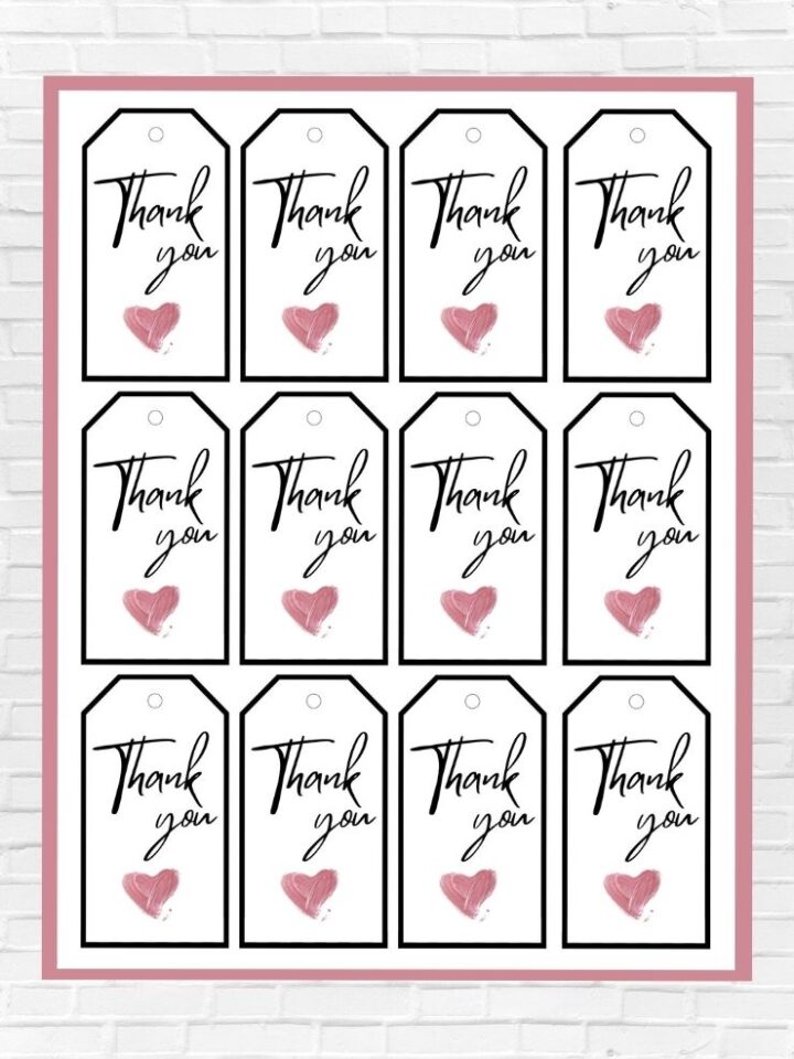 25 free printable thank you tags, download instantly!