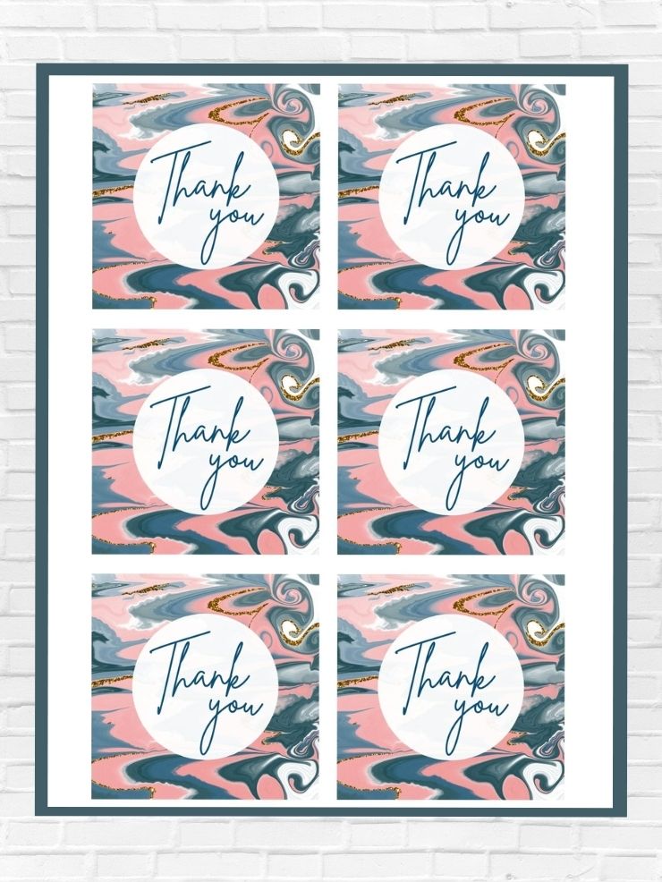 graphic including screenshots of some of the free printable thank you tags