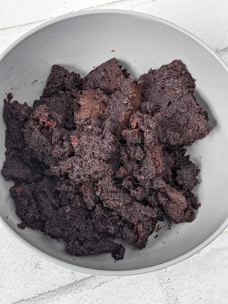 mashed up brownies for brownie cake pops