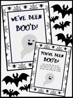 pinnable graphic about my you've been booed free printable set including images and text overlay