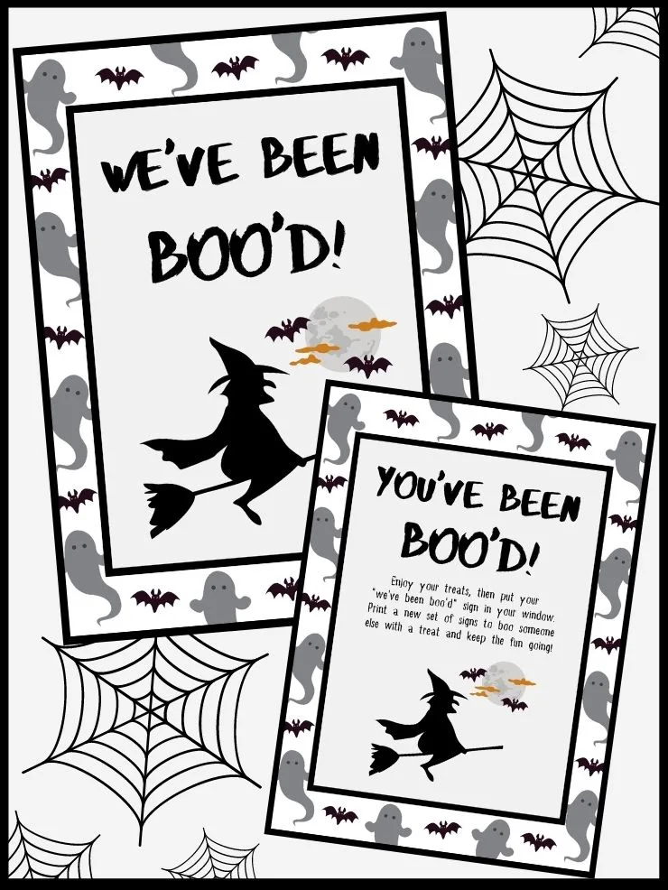 pinnable graphic about my you've been booed free printable set including images and text overlay