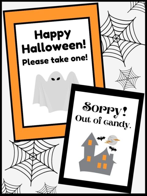 25 free printable halloween candy signs you can download instantly!