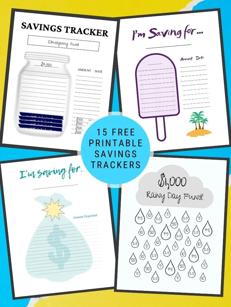 15 totally free printable savings trackers for instant download!