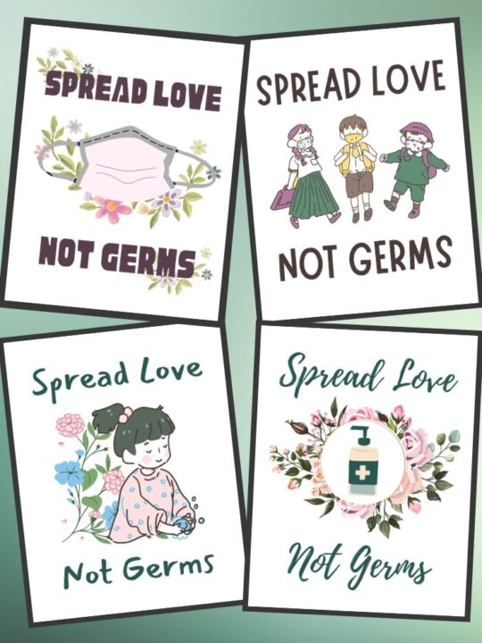 spread love not germs free printables