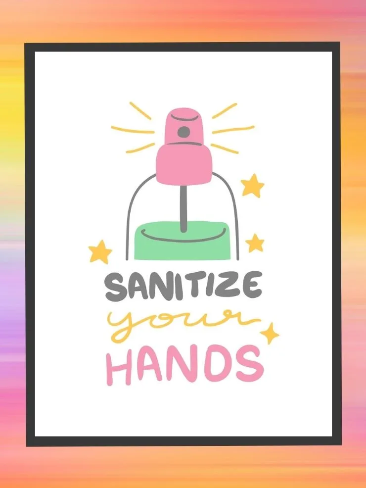 sanitize your hands free printable sign