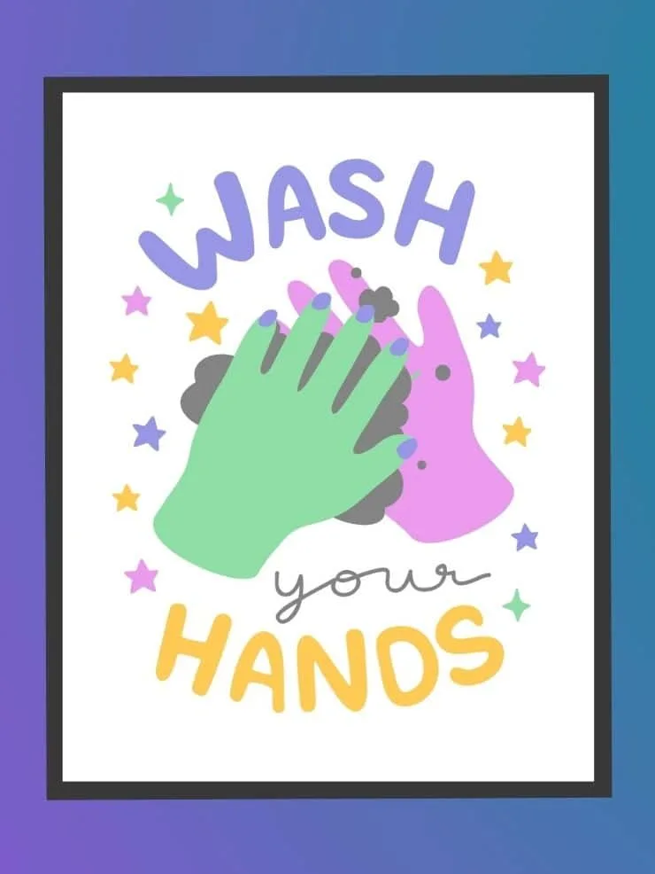 wash your hands free printable sign