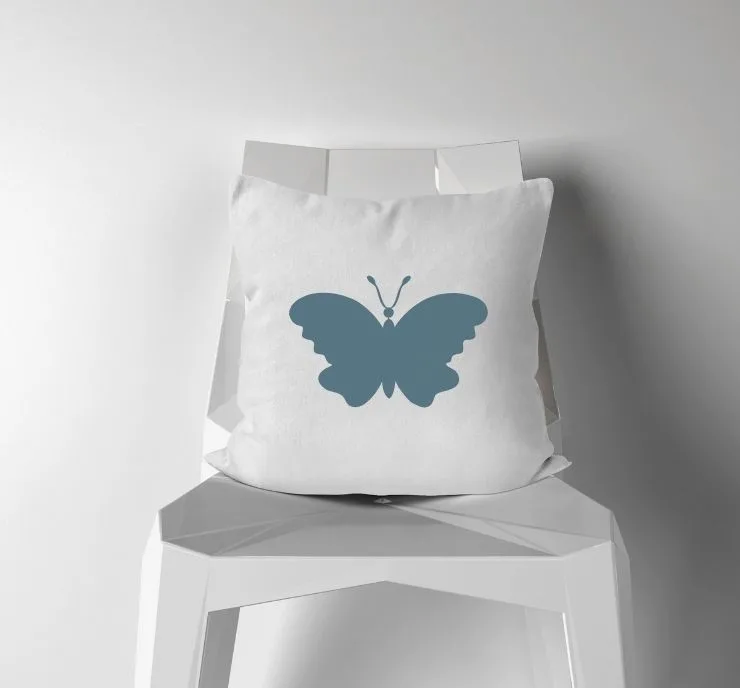 free simple butterfly cut file mocked up on a pillow