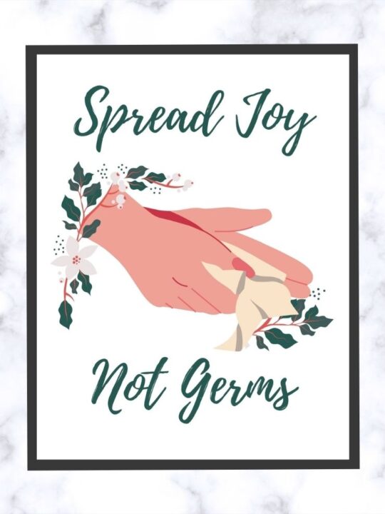 5 spread joy not germs free printables, instant download!