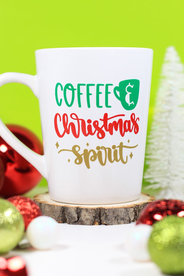 coffee Christmas spirt saying on mug