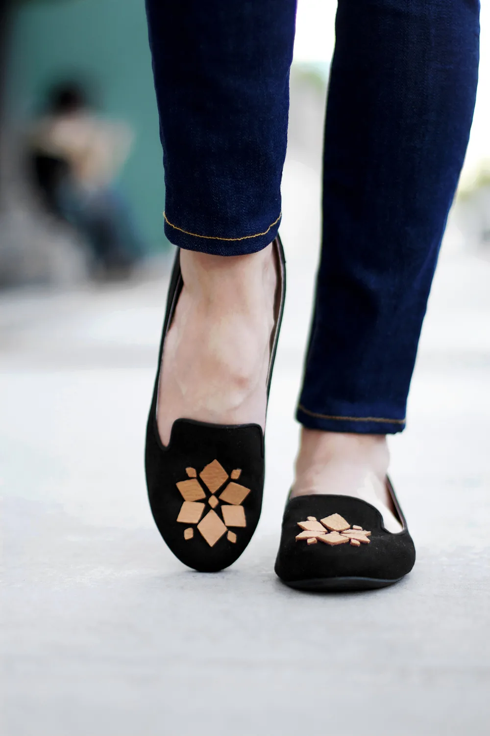 loafers with leather embellishment made with Cricut